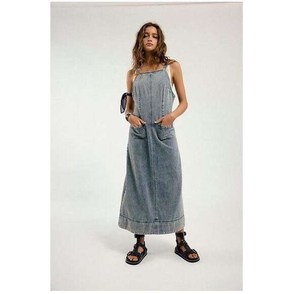 dex denim dress Rodeo Free People
